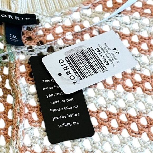 Torrid Sleeveless Stripe Sweater Duster Vest Long Length Size 3X 4X Women's NWT - Picture 12 of 12